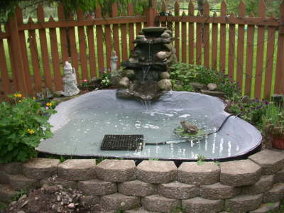 Garden pond updated to be all cement